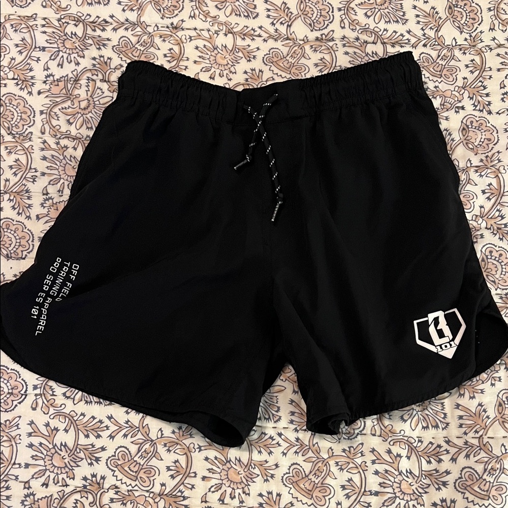 Baseball Lifestyle 101 Black Athletic Shorts YXL